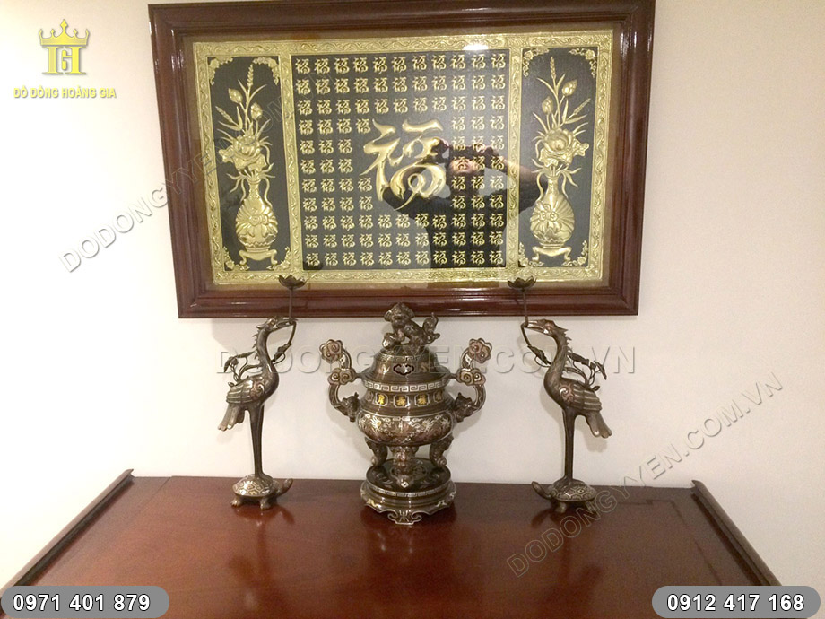 Tranh Đồng B&aacute;ch Ph&uacute;c Treo B&agrave;n Thờ Gia Ti&ecirc;n